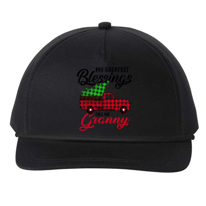 My Greatest Blessings Call Me Granny Xmas Funny Gift Christmas Funny Gift Snapback Five-Panel Rope Hat