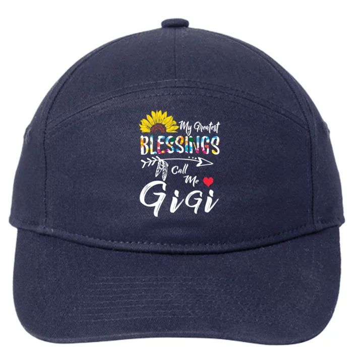 My Greatest Blessings Call Me Gigi Sunflower Gift 7-Panel Snapback Hat