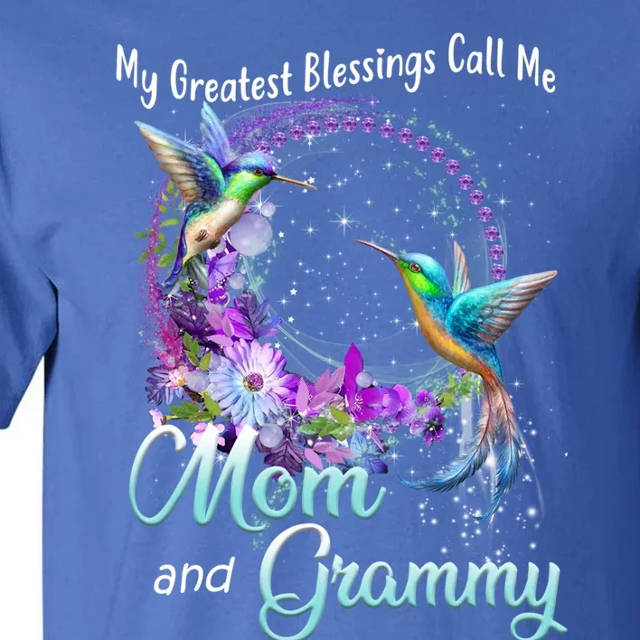 My Greatest Blessings Call Me Mom And Grammy Hummingbird Gift Tall T-Shirt