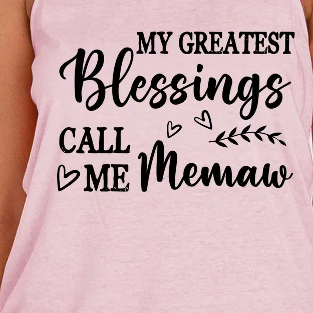 My Greatest Blessings Call Me Memaw Funny Gift Women's Knotted Racerback Tank