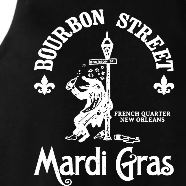 Mardi Gras Bourbon Street New Orleans Beer Funny Ladies Tri-Blend Wicking Tank