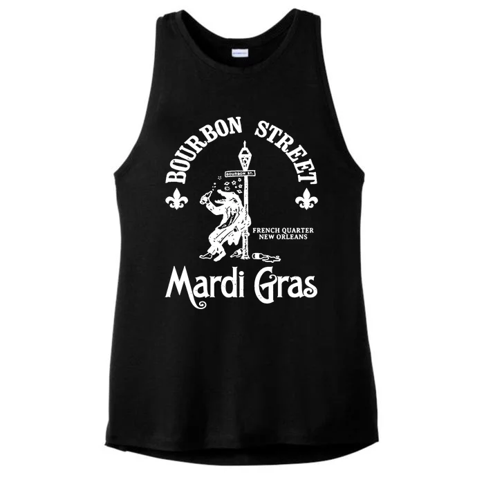 Mardi Gras Bourbon Street New Orleans Beer Funny Ladies Tri-Blend Wicking Tank