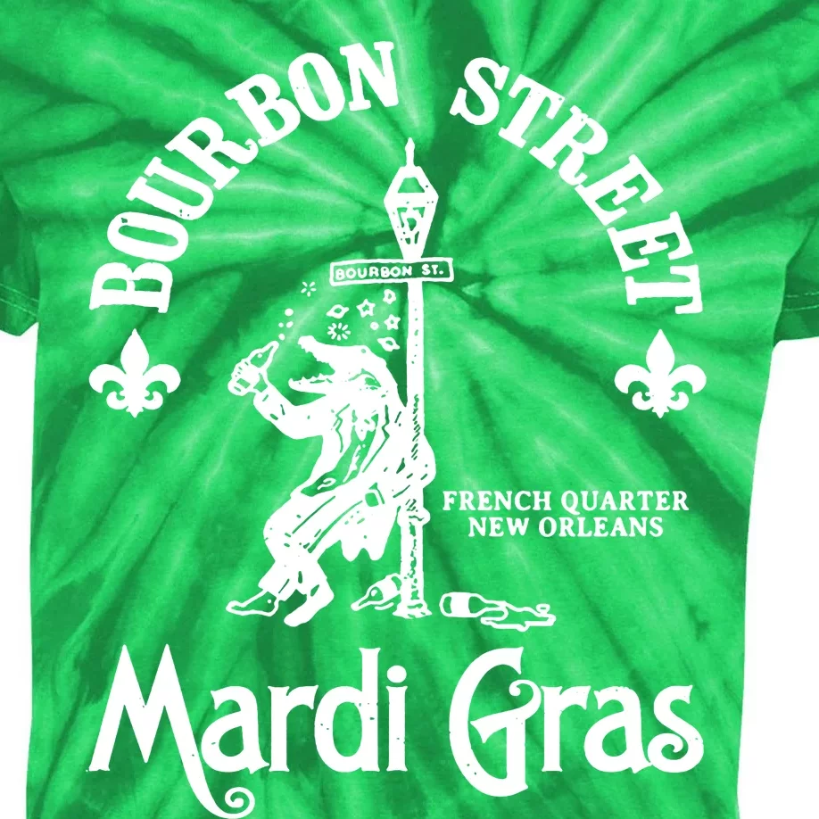 Mardi Gras Bourbon Street New Orleans Beer Funny Kids Tie-Dye T-Shirt