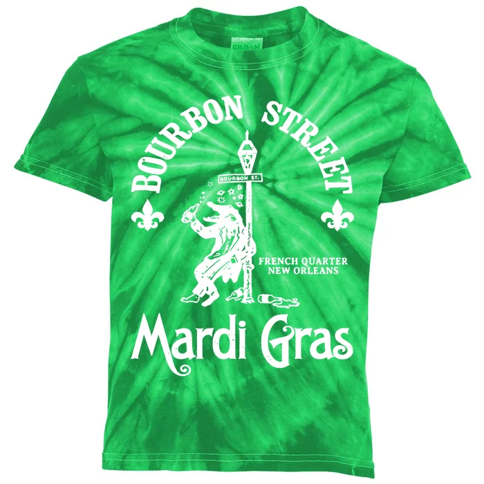 Mardi Gras Bourbon Street New Orleans Beer Funny Kids Tie-Dye T-Shirt