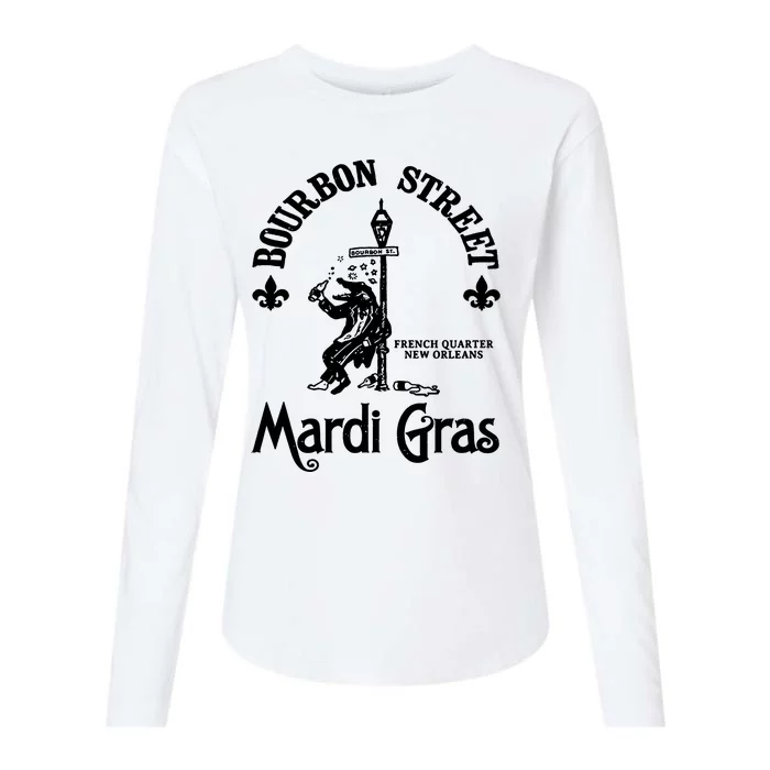 Mardi Gras Bourbon Street New Orleans Beer Funny Womens Cotton Relaxed Long Sleeve T-Shirt