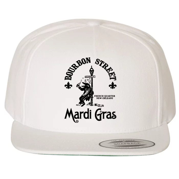 Mardi Gras Bourbon Street New Orleans Beer Funny Wool Snapback Cap