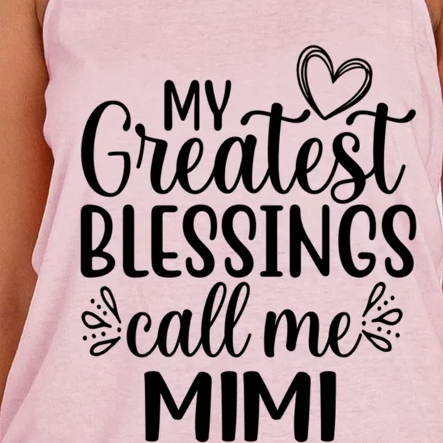 My Greatest Blessings Call Me Mimi Grandmother Grandma Cool Gift Women's Knotted Racerback Tank