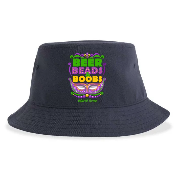 Mardi Gras Beer Beads Boobs Funny New Orleans Sustainable Bucket Hat