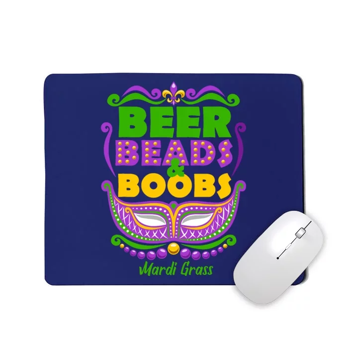 Mardi Gras Beer Beads Boobs Funny New Orleans Mousepad