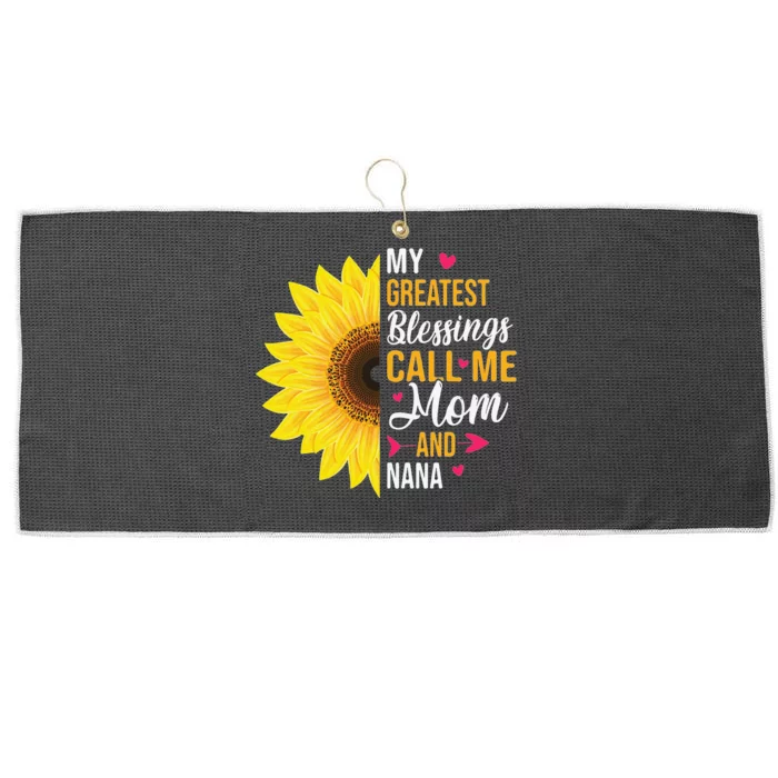 My Greatest Blessings Call Me Mom And NaNa Mother's Day Large Microfiber Waffle Golf Towel