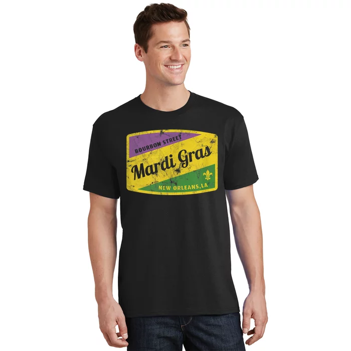 Mardi Gras Bourbon Street & New Orleans Retro Gift T-Shirt