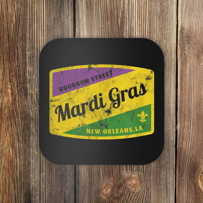 Mardi Gras Bourbon Street & New Orleans Retro Gift Coaster