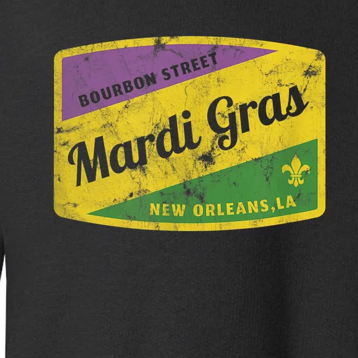 Mardi Gras Bourbon Street & New Orleans Retro Gift Toddler Sweatshirt