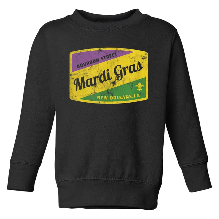 Mardi Gras Bourbon Street & New Orleans Retro Gift Toddler Sweatshirt