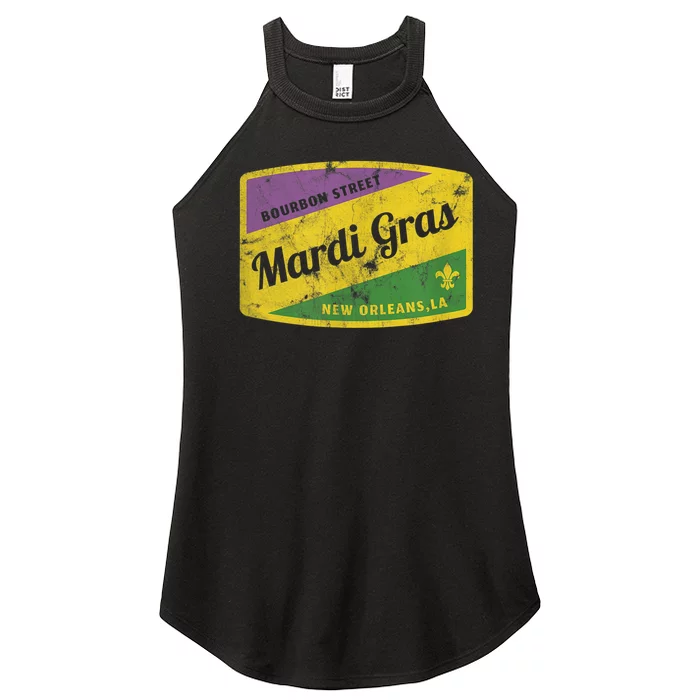 Mardi Gras Bourbon Street & New Orleans Retro Gift Women’s Perfect Tri Rocker Tank