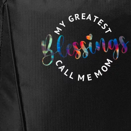 My Greatest Blessings Call Me Mom Christian Faith Gift City Backpack