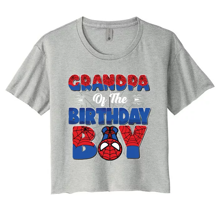 Matching Grandpa Birthday Boy Women's Crop Top Tee