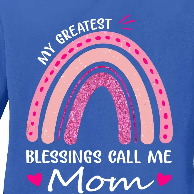 My Greatest Blessings Call Me Mom Funny Gift Ladies Long Sleeve Shirt