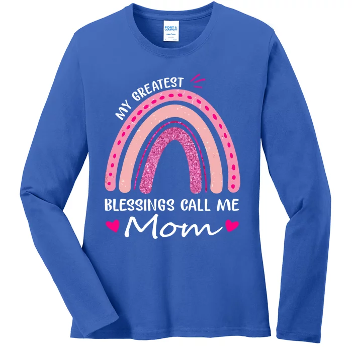 My Greatest Blessings Call Me Mom Funny Gift Ladies Long Sleeve Shirt