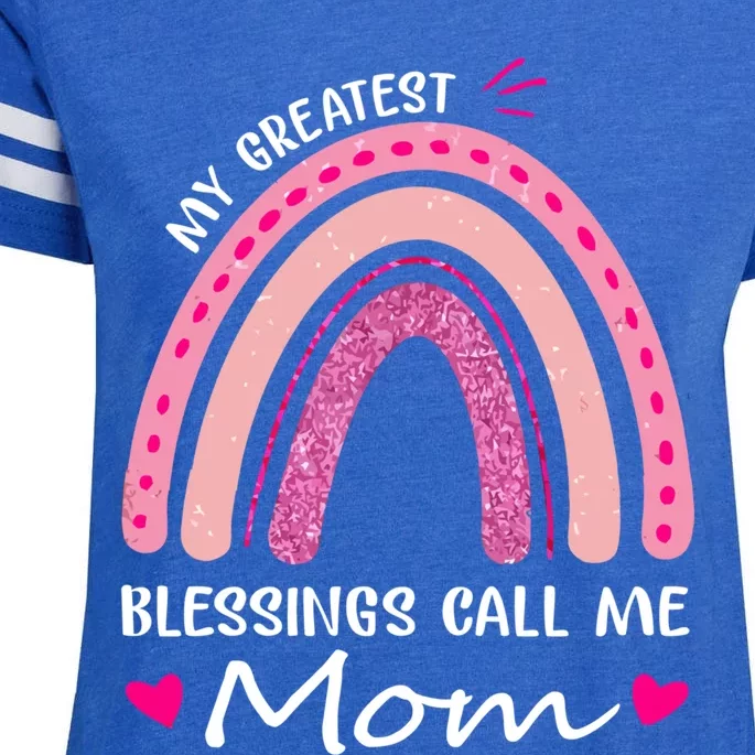 My Greatest Blessings Call Me Mom Funny Gift Enza Ladies Jersey Football T-Shirt