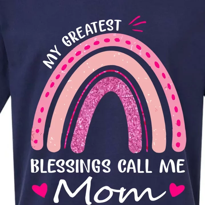 My Greatest Blessings Call Me Mom Funny Gift Sueded Cloud Jersey T-Shirt