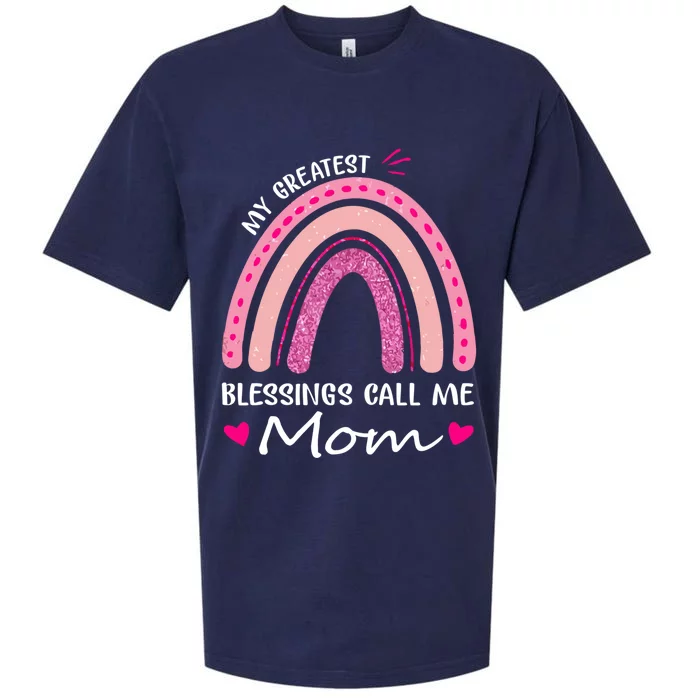 My Greatest Blessings Call Me Mom Funny Gift Sueded Cloud Jersey T-Shirt