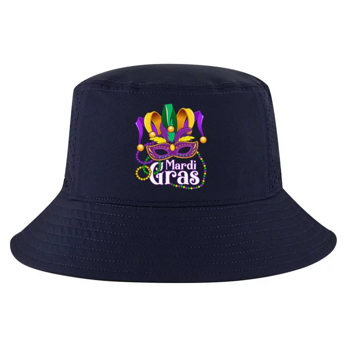 Mardi Gras Beads Feathered Mask For Cool Comfort Performance Bucket Hat