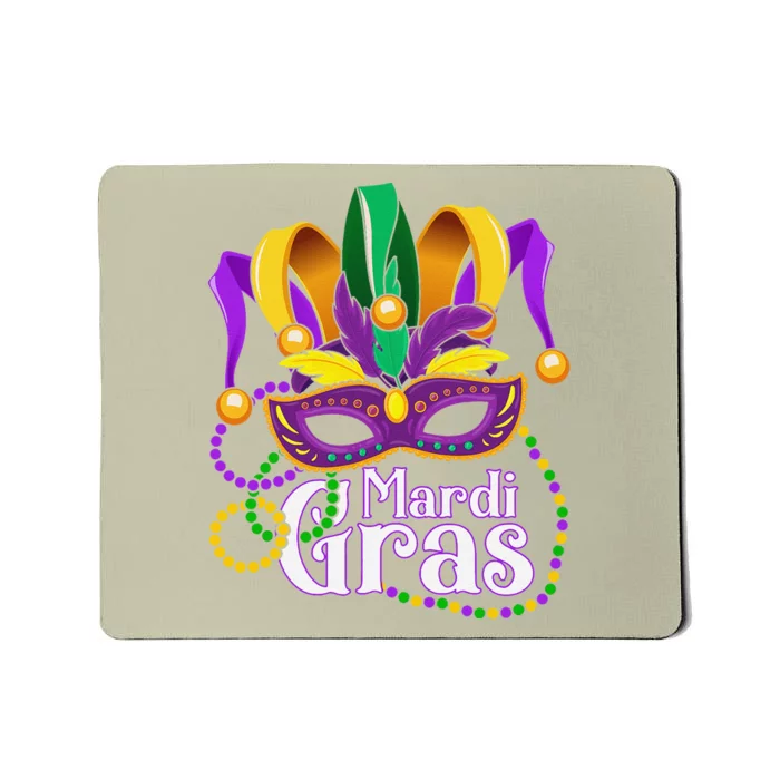 Mardi Gras Beads Feathered Mask For Mousepad