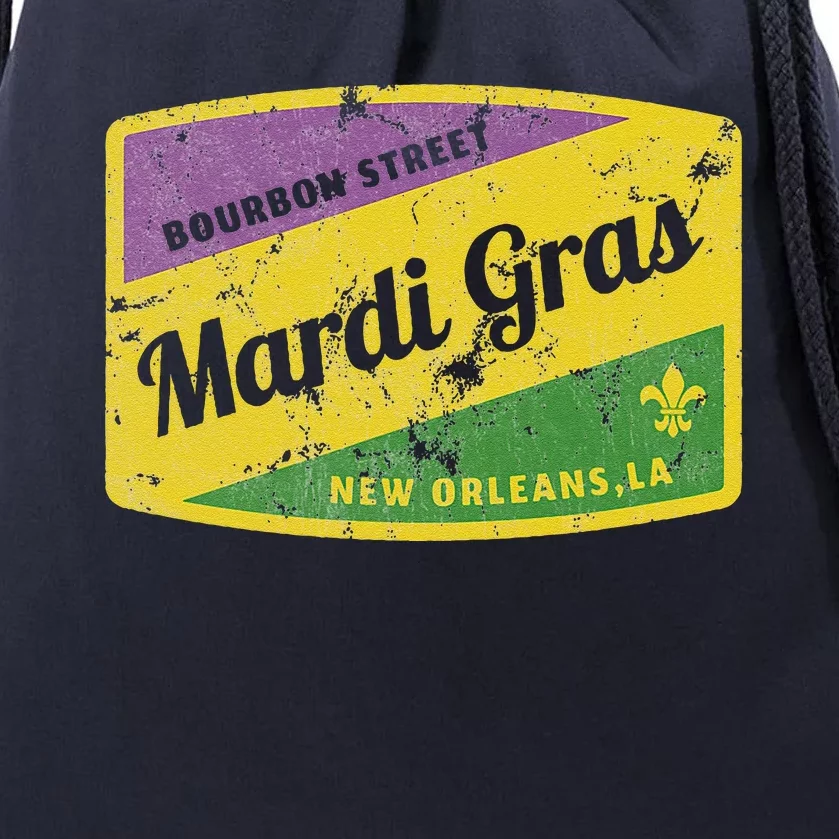 Mardi Gras Bourbon Street & New Orleans Retro Gift Drawstring Bag