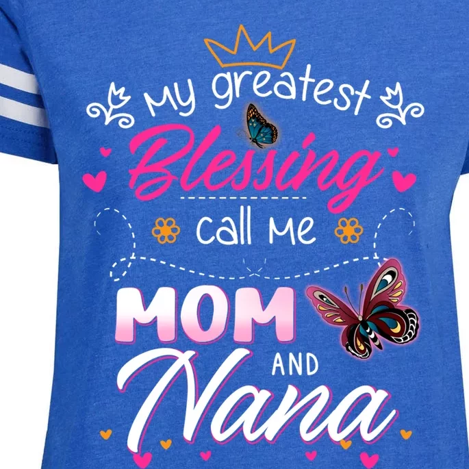 My Greatest Blessing Call Me Mom And Nana Gift Enza Ladies Jersey Football T-Shirt