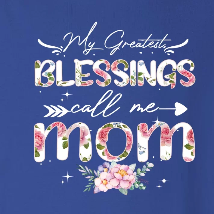 My Greatest Blessings Call Me Mom Funny Floral Grandma Gift Toddler Long Sleeve Shirt