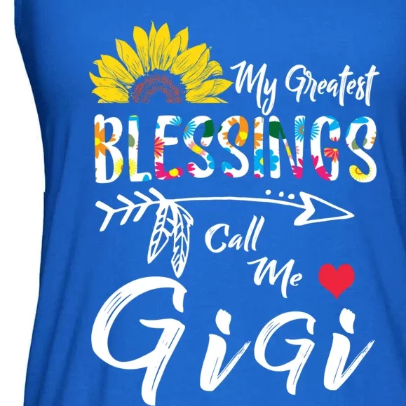 My Greatest Blessings Call Me Gigi Sunflower Gift Ladies Essential Flowy Tank