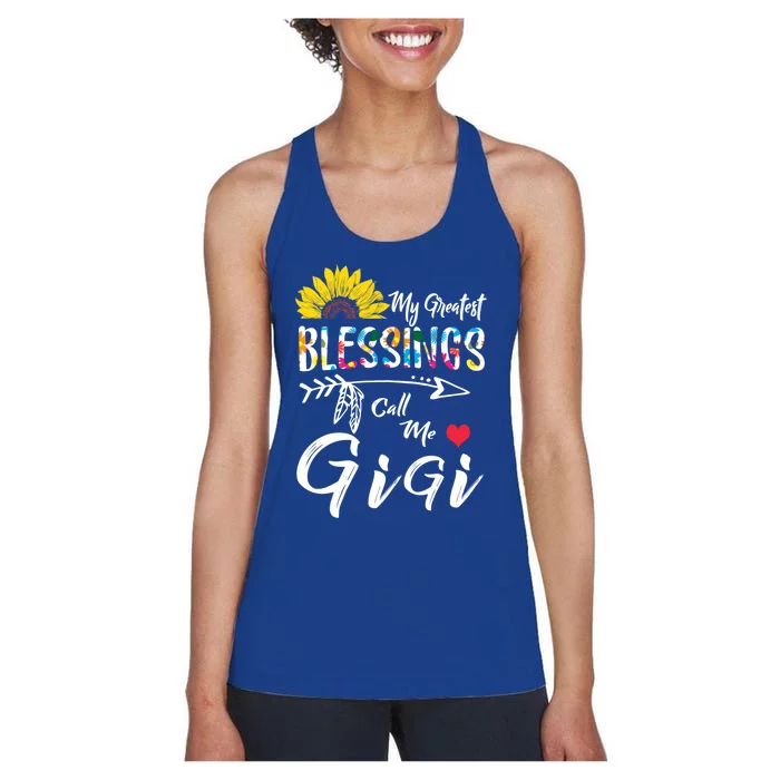 My Greatest Blessings Call Me Gigi Sunflower Gift Women's Racerback Tank