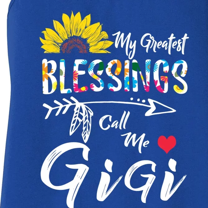 My Greatest Blessings Call Me Gigi Sunflower Gift Women's Racerback Tank