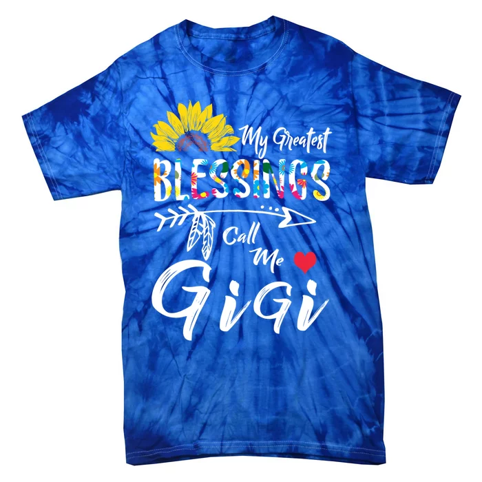 My Greatest Blessings Call Me Gigi Sunflower Gift Tie-Dye T-Shirt