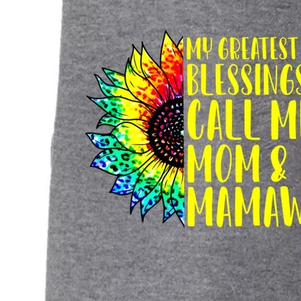 My Greatest Blessings Call Me Mom Mamaw Sunflower Tie Dye Meaningful Gift Doggie 3-End Fleece Hoodie