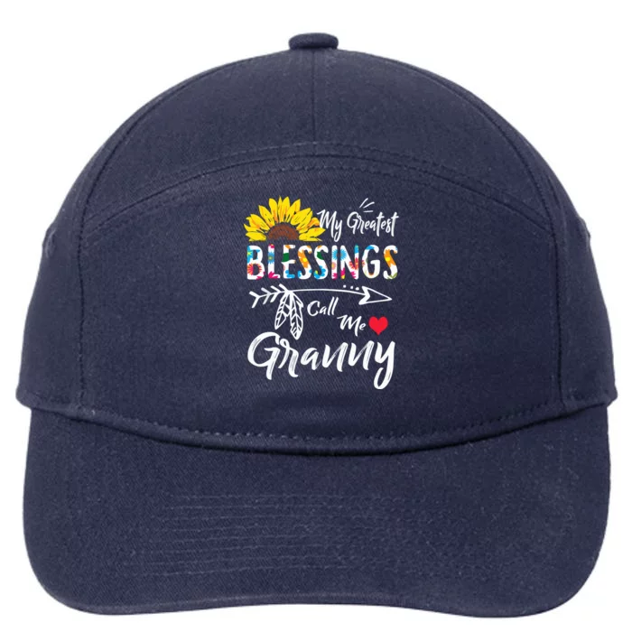 My Greatest Blessings Call Me Granny Sunflower Gift 7-Panel Snapback Hat