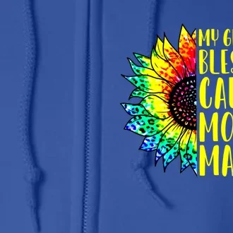 My Greatest Blessings Call Me Mom Mamaw Sunflower Tie Dye Meaningful Gift Full Zip Hoodie