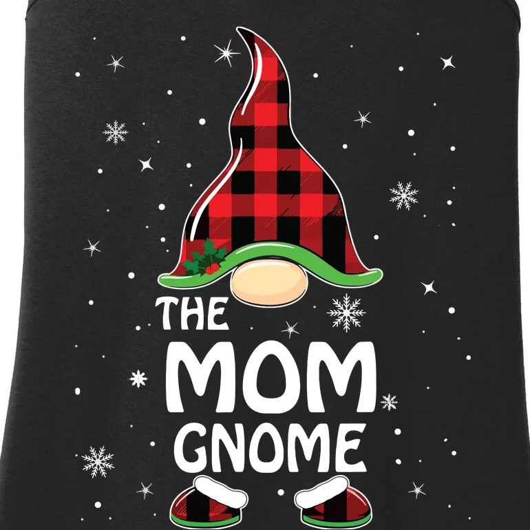 Mom Gnome Buffalo Plaid Matching Family Christmas Pajama Ladies Essential Tank