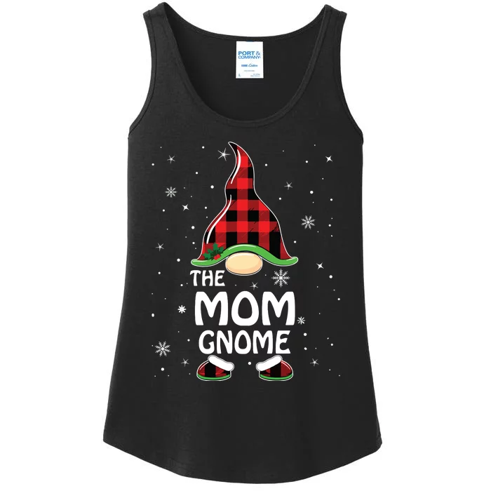 Mom Gnome Buffalo Plaid Matching Family Christmas Pajama Ladies Essential Tank