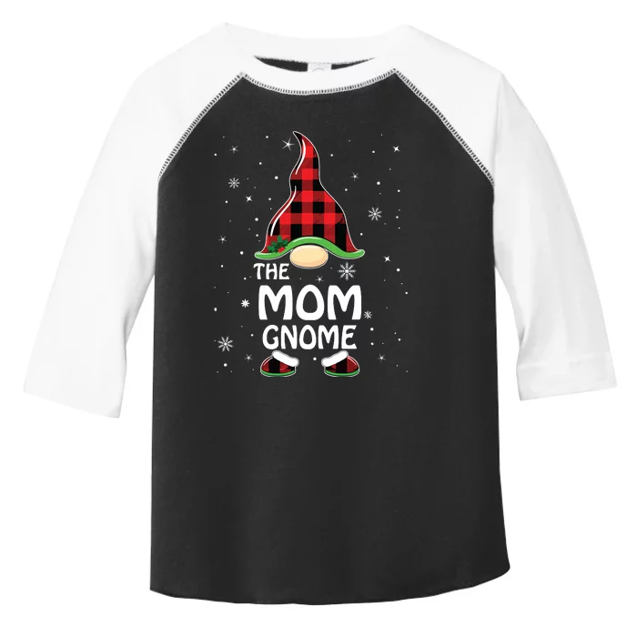 Mom Gnome Buffalo Plaid Matching Family Christmas Pajama Toddler Fine Jersey T-Shirt