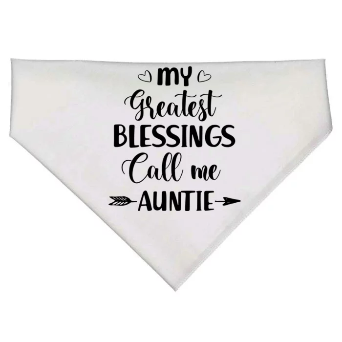 My Greatest Blessings Call Me Auntie Funny Mother Gift USA-Made Doggie Bandana