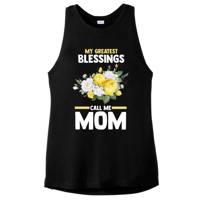 My Greatest Blessings Call Me Mom Mother Gift Ladies Tri-Blend Wicking Tank