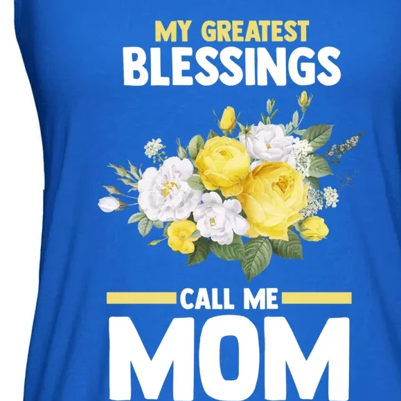 My Greatest Blessings Call Me Mom Mother Gift Ladies Essential Flowy Tank