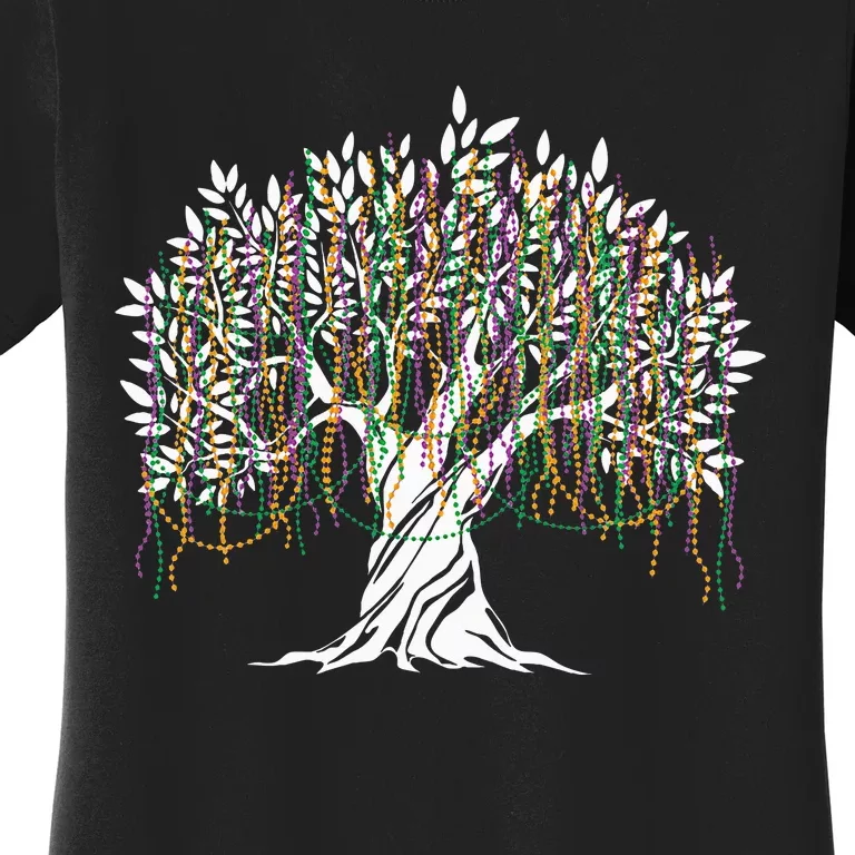 Mardi Gras Beads Tree Carnival Party Costume Women's T-Shirt