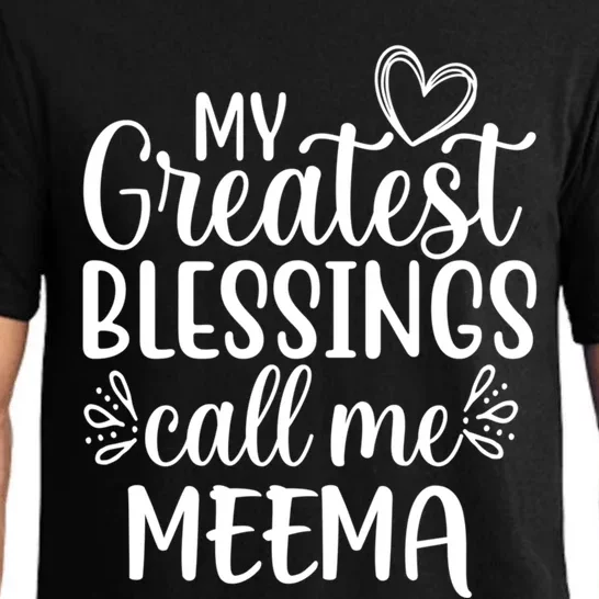 My Greatest Blessings Call Me Meema Yiddish Grandma Gift Pajama Set