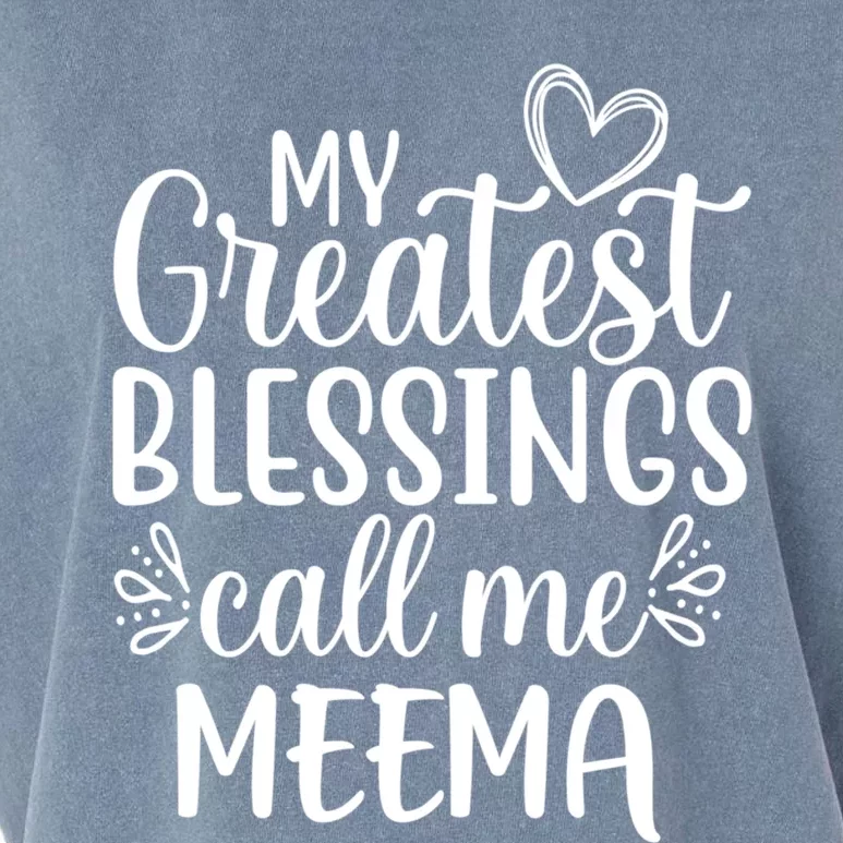 My Greatest Blessings Call Me Meema Yiddish Grandma Gift Garment-Dyed Women's Muscle Tee