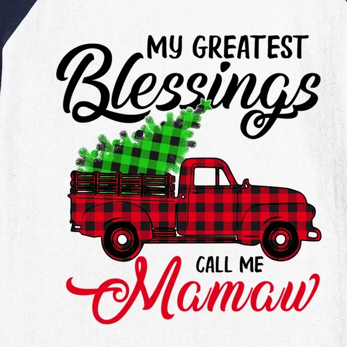 My Greatest Blessings Call Me Mamaw Xmas Funny Gift Christmas Cool Gift Baseball Sleeve Shirt