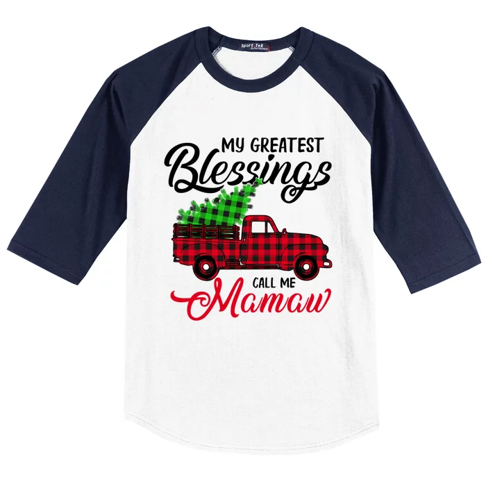 My Greatest Blessings Call Me Mamaw Xmas Funny Gift Christmas Cool Gift Baseball Sleeve Shirt