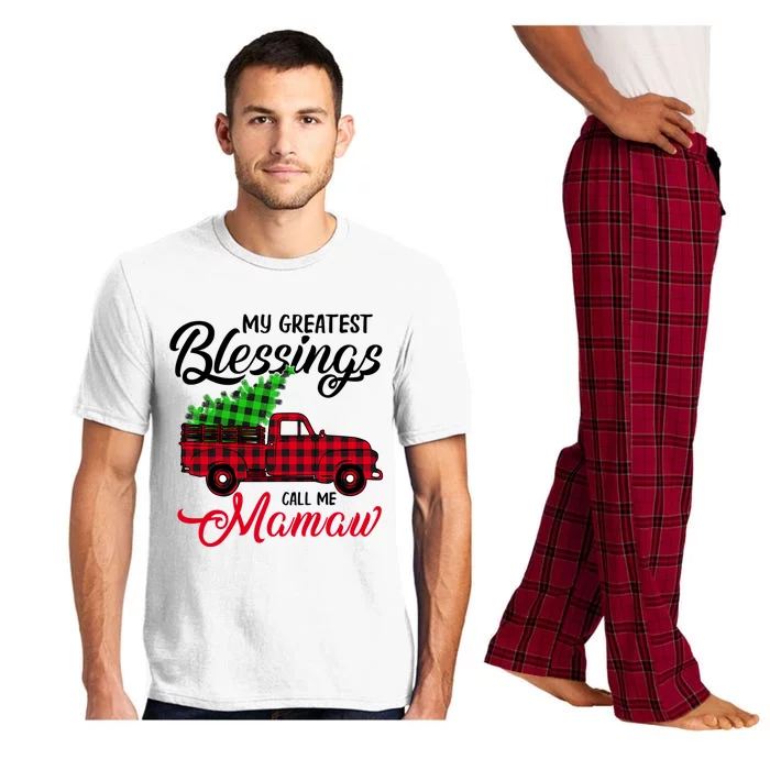 My Greatest Blessings Call Me Mamaw Xmas Funny Gift Christmas Cool Gift Pajama Set